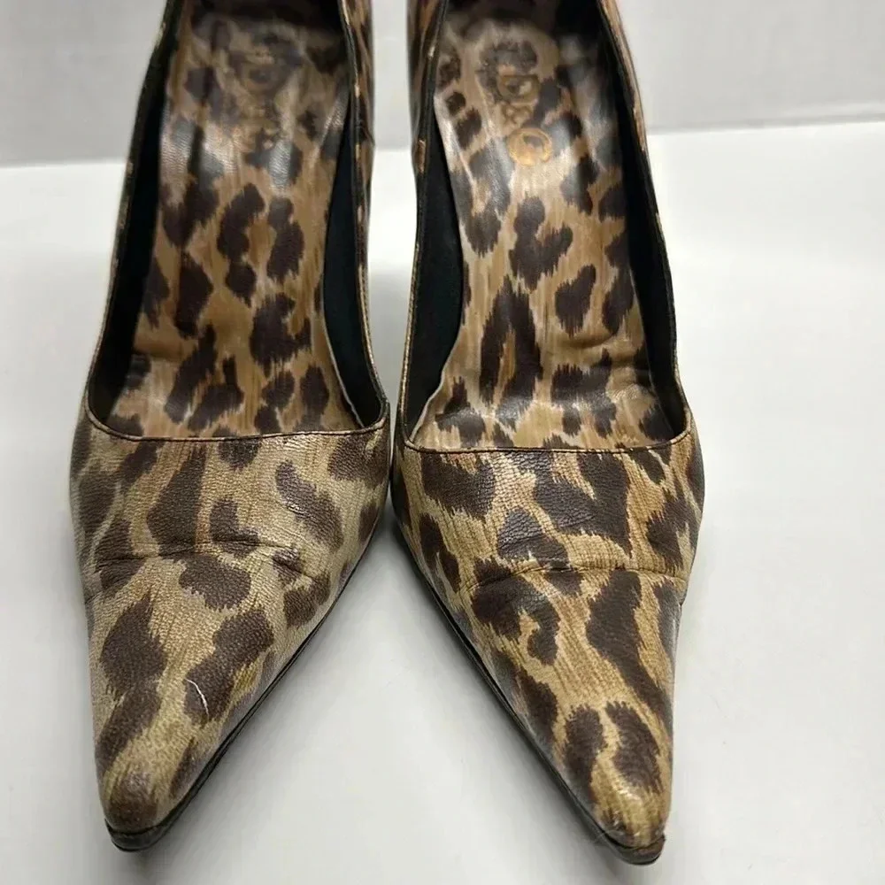 Dolce & Gabanna High Heel Shoes Pumps Cheetah Animal Print Brown Size 39.5 9.5 - Picture 3 of 13